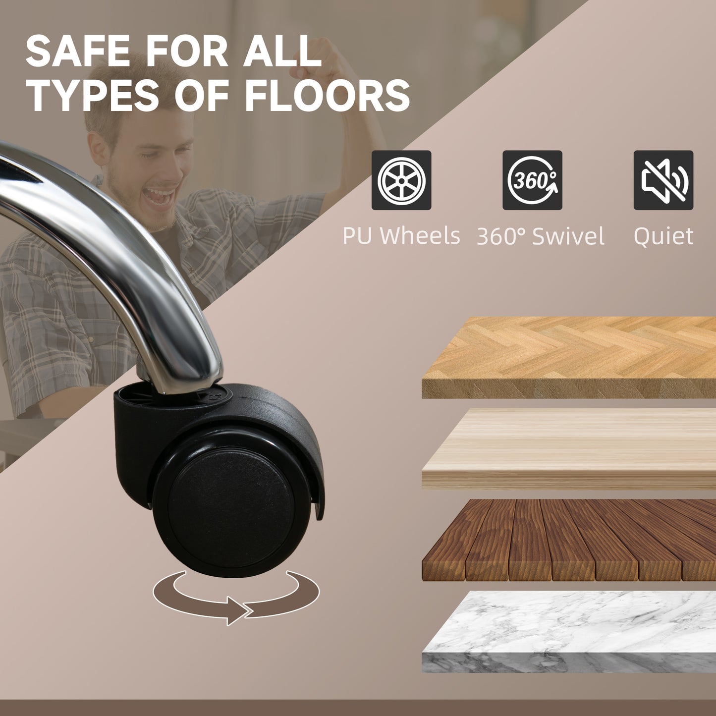 Massage Office Chair, Heated Reclining Desk Chair, Brown