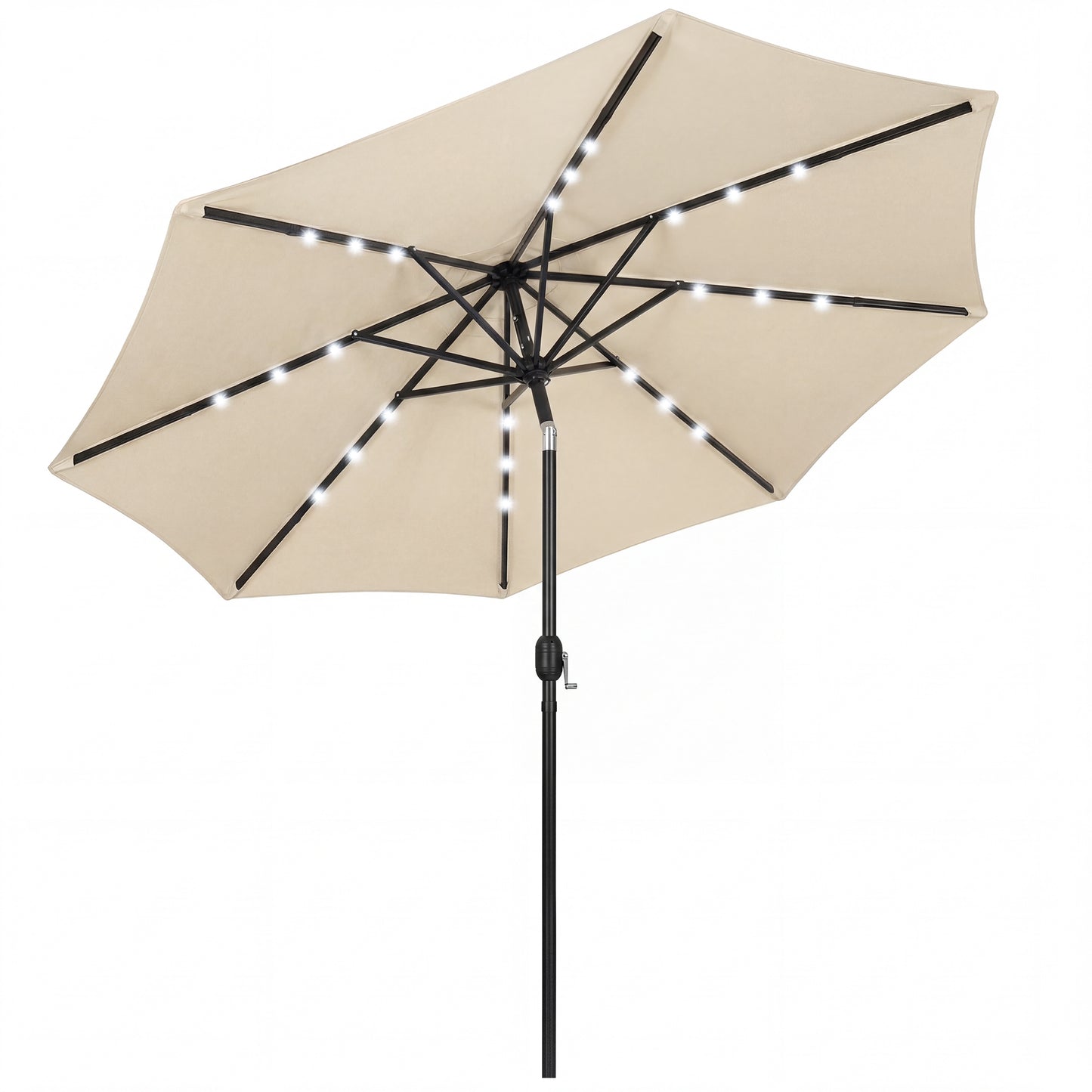 2.6 m Garden Parasol Umbrella with Light, Outdoor Patio Umbrella