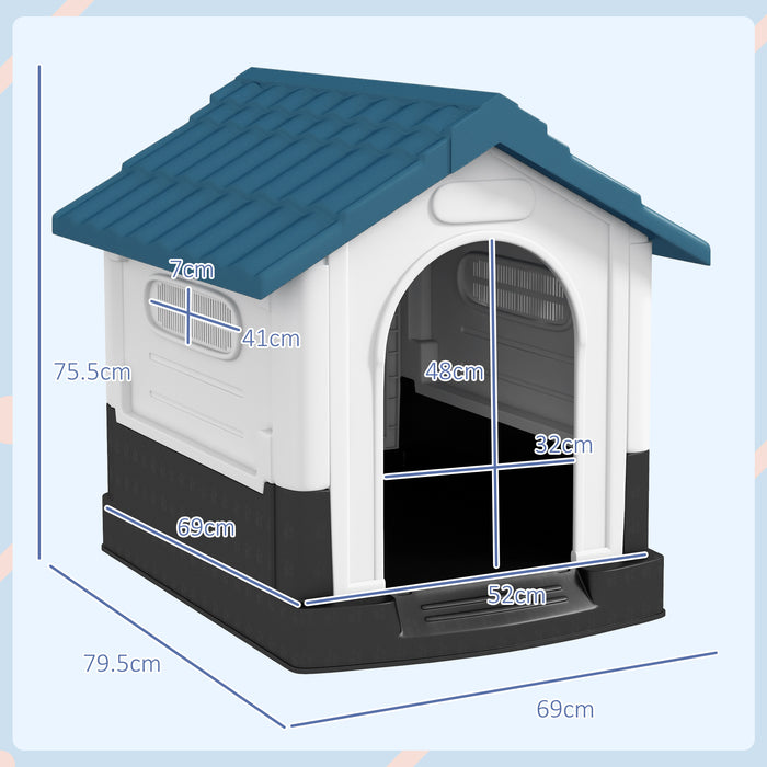 Dog Kennel for Outside, for XS and S Dogs, 80 x 69 x 76cm, Blue