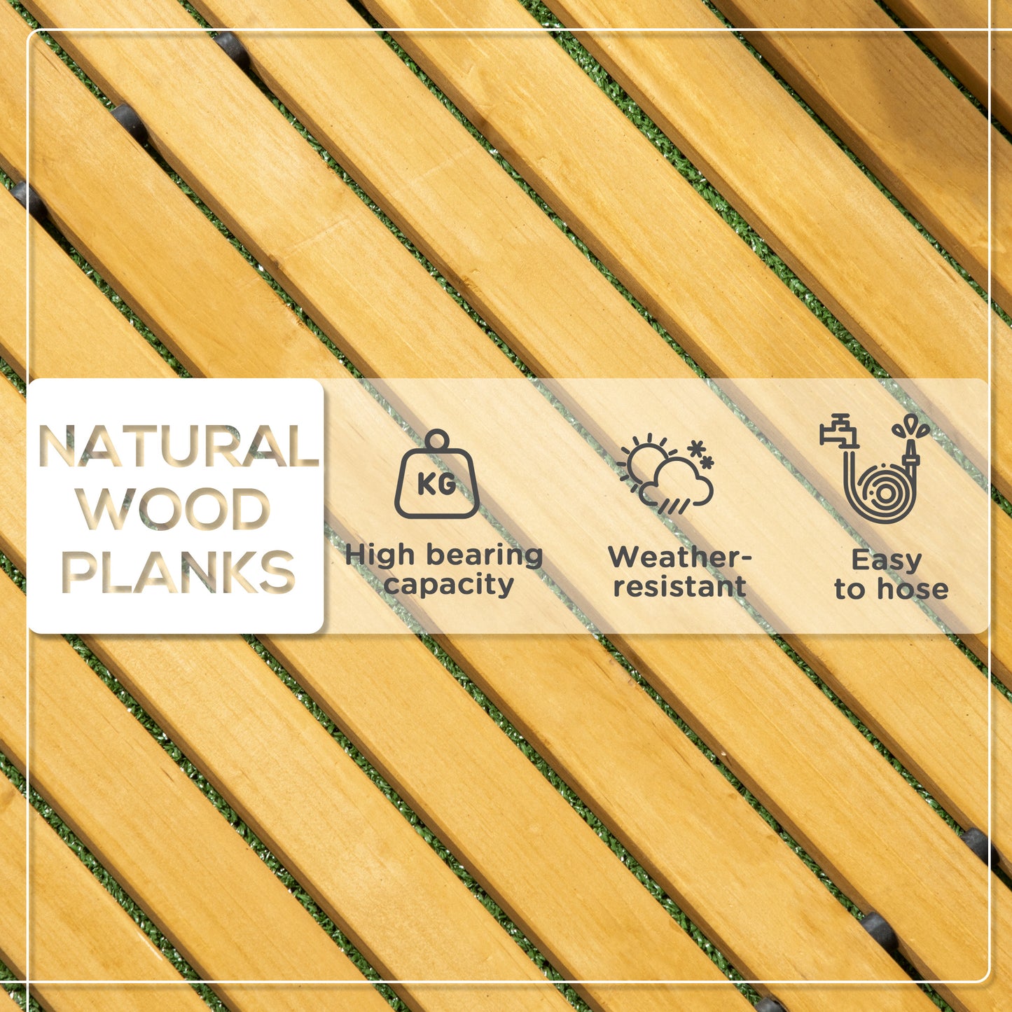 Rollable Wooden Garden Pathway - Solid Pine Wood 185 x 60 cm