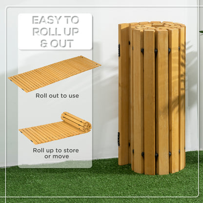Rollable Wooden Garden Pathway - Solid Pine Wood 185 x 60 cm