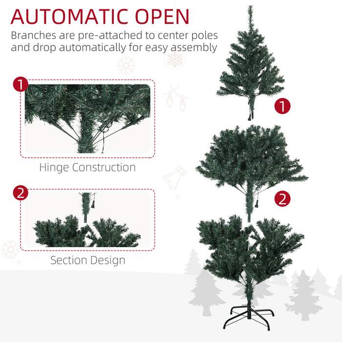 5ft Artificial Christmas Tree with LED Lights, Decoration, Auto Open