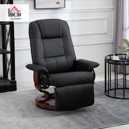 Ergonomic Office Recliner Sofa Chair PU Leather Armchair Lounger Black