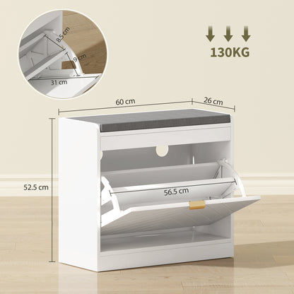 Chest of Drawers, 2 Fabric Drawer Dresser, Aluminium Handles, Black