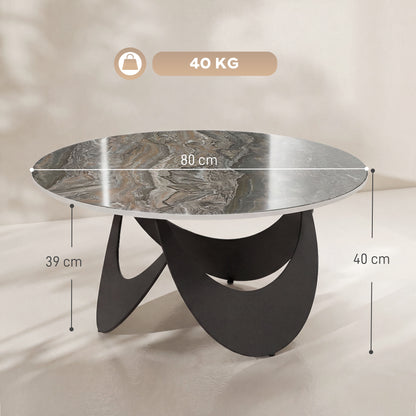 Coffee Table Sintered Stone Top Brown and Black