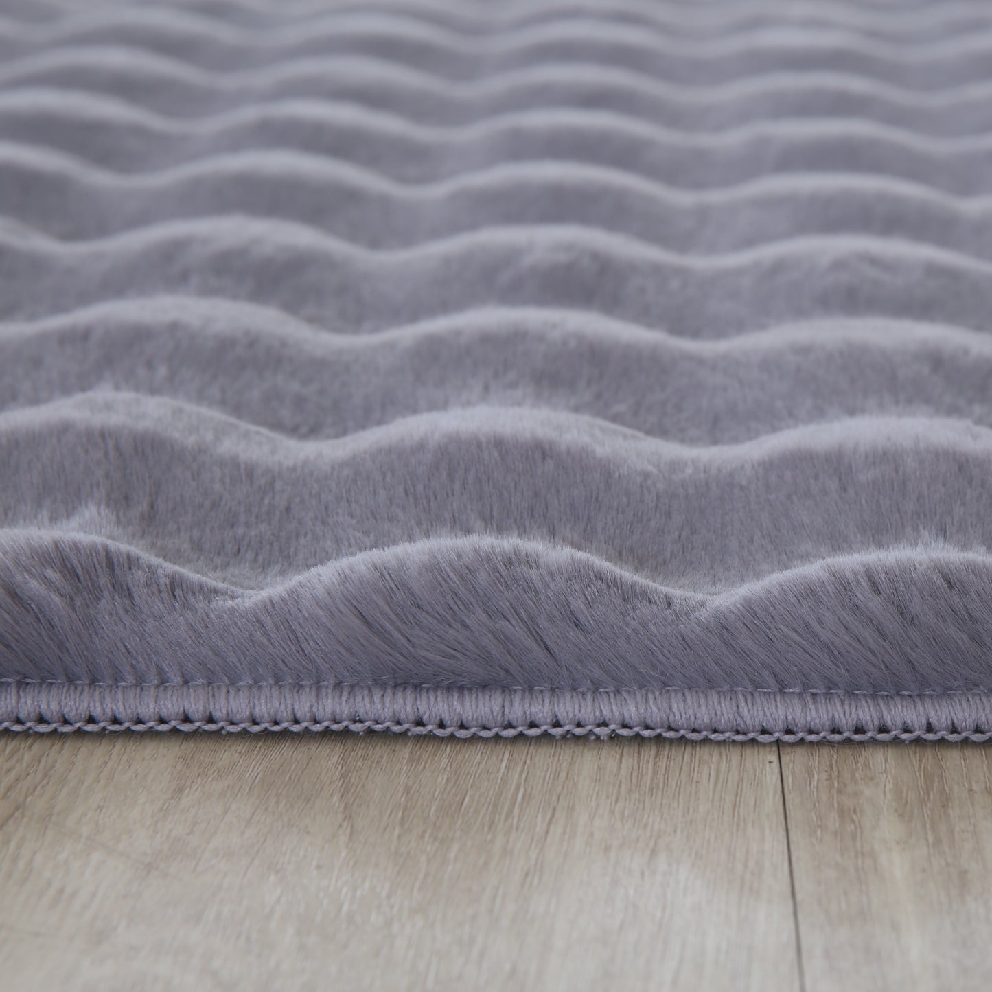 Orbie Plain Washable Living Room Area Rug with Ridge & Furrow Machine Carved Pattern - 5 Colours Available