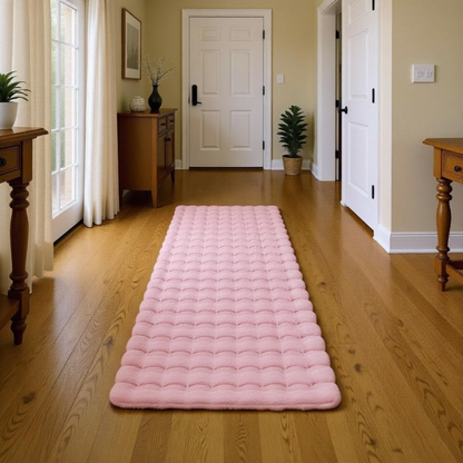 Orbie Plain Washable Living Room Area Rug with Ridge & Furrow Machine Carved Pattern - 5 Colours Available