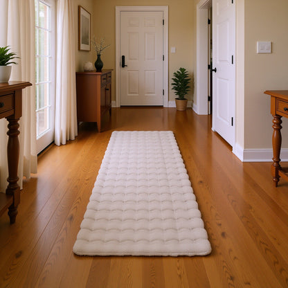 Orbie Plain Washable Living Room Area Rug with Ridge & Furrow Machine Carved Pattern - 5 Colours Available