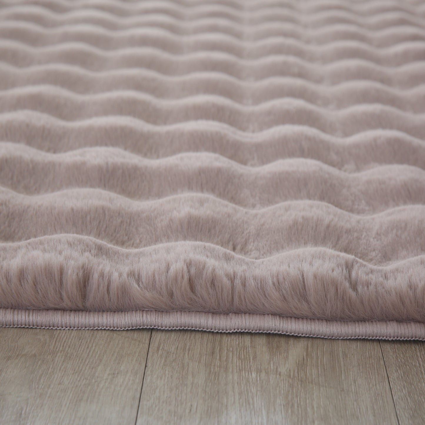 Orbie Plain Washable Living Room Area Rug with Ridge & Furrow Machine Carved Pattern - 5 Colours Available