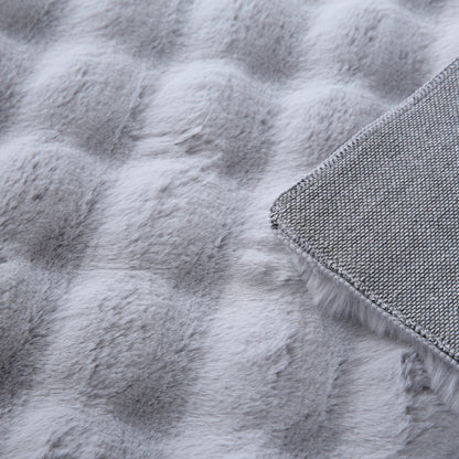 Orbie Plain Washable Living Room Area Rug with Ridge & Furrow Machine Carved Pattern - 5 Colours Available