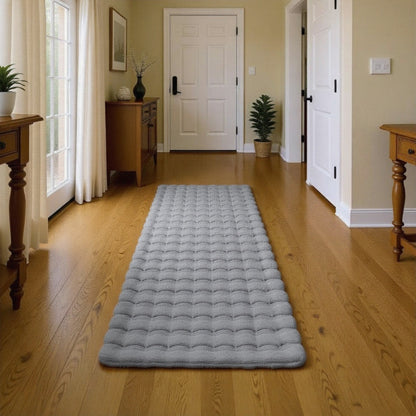 Orbie Plain Washable Living Room Area Rug with Ridge & Furrow Machine Carved Pattern - 5 Colours Available