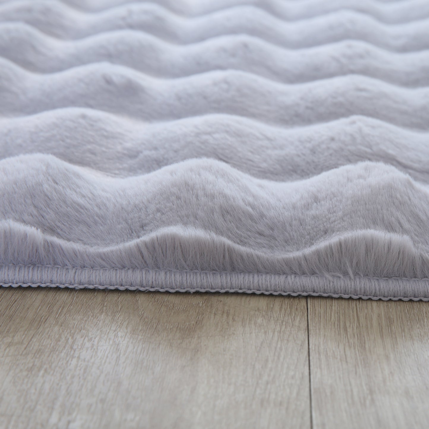 Orbie Plain Washable Living Room Area Rug with Ridge & Furrow Machine Carved Pattern - 5 Colours Available