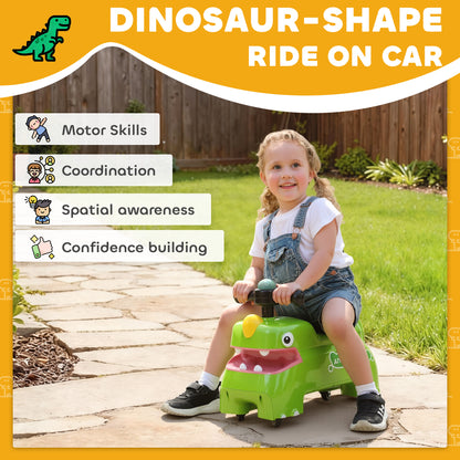 Kids Ride On Car, Dinosaur Shape Toddler Walker, Green