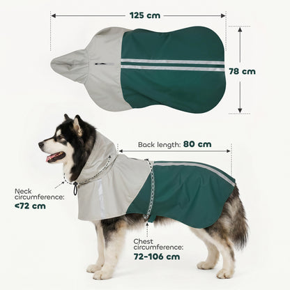 Dog Raincoat with Hood, Dog Rain Jacket, for Extra Large Dogs, XL