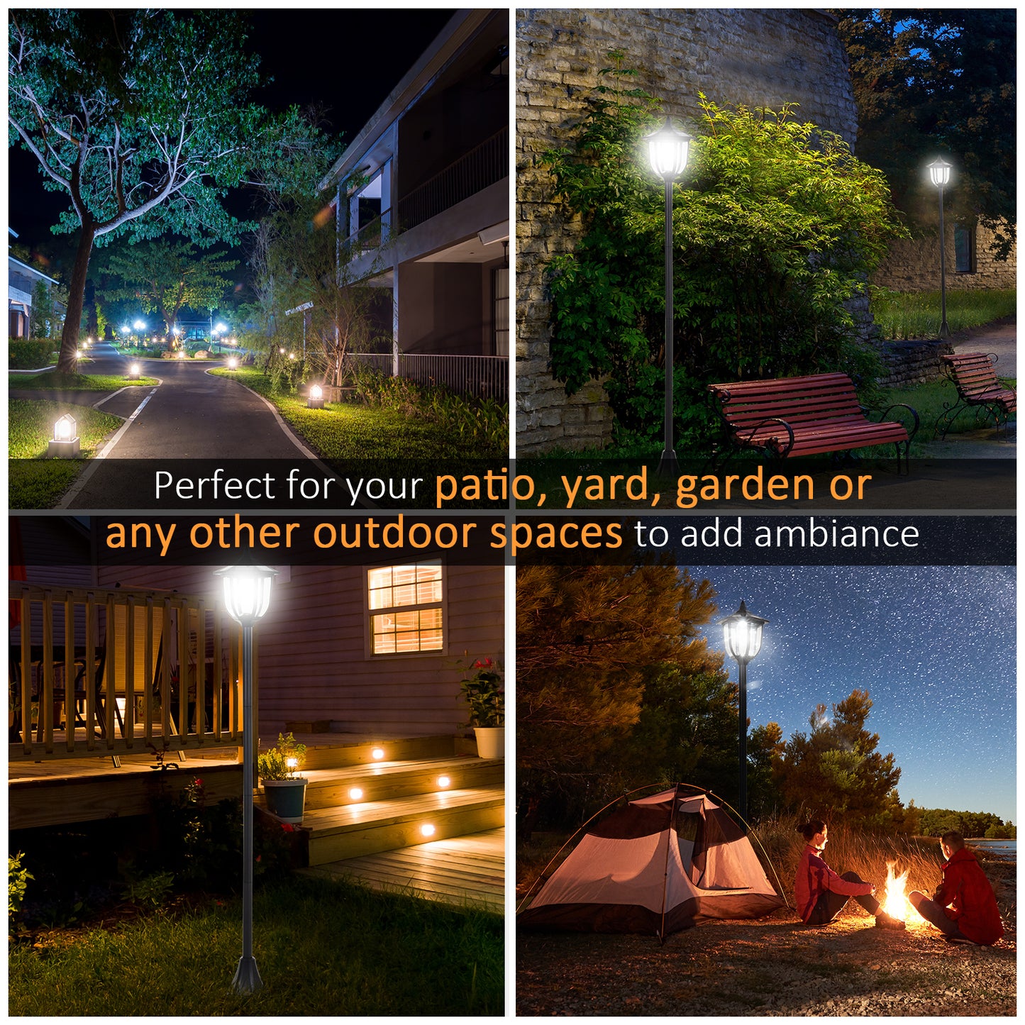Solar Powered LED Sensor Lamp Post