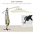 3x2m Cantilever Parasol with Cross Base, Banana Parasol with Crank Handle and 6 Ribs, Rectangular Hanging Patio Umbrella