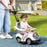 3 in 1 Ride on Push Car, Cartoon Robot Foot to Floor Slider - White