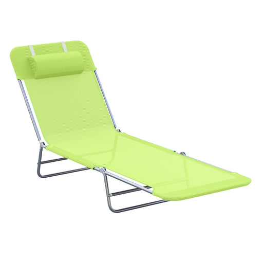 Sun Bed Chair Garden Lounger Recliner Adjustable Back Relaxer Chair Furniture Green