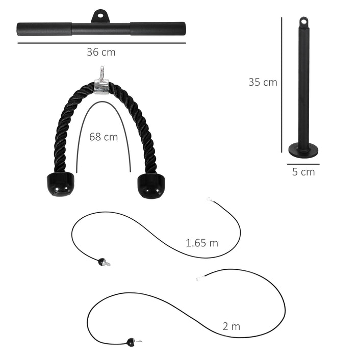 SPORTNOW Cable Machine Pulley System, Lat Pull Down System with DIY Loading Weight for Home Gym Biceps Tricep Arm Shoulder Back Training