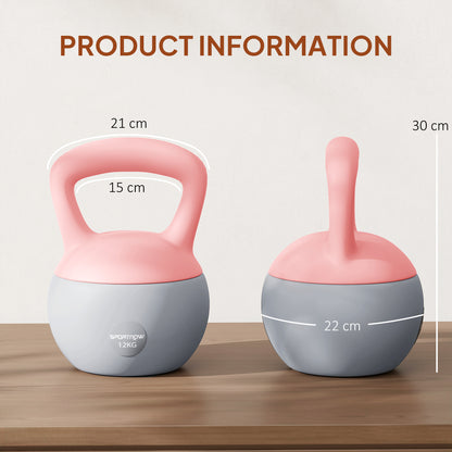 12KG Kettlebell with Soft Body and Non-Slip Handle, Pink and Grey