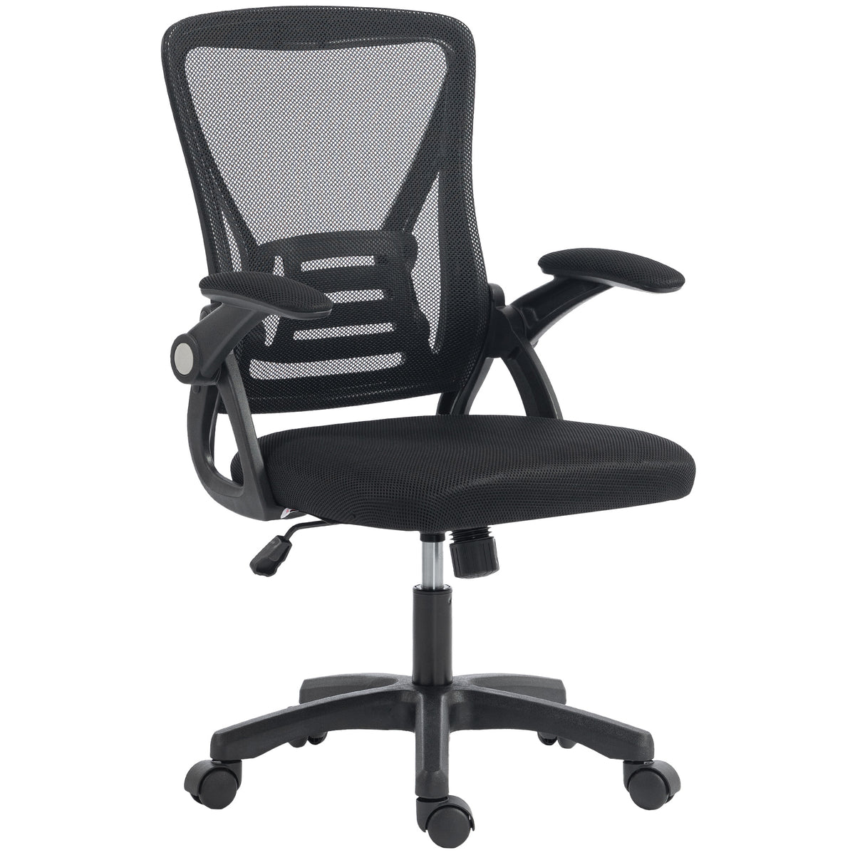 Mesh Office Chair, Desk Chair with Flip-up Armrests, Lumbar Support, Black