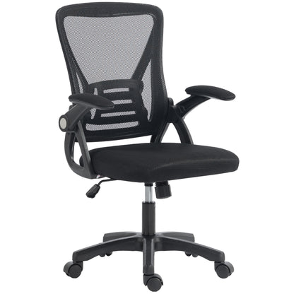 Mesh Office Chair, Desk Chair with Flip-up Armrests, Lumbar Support, Black