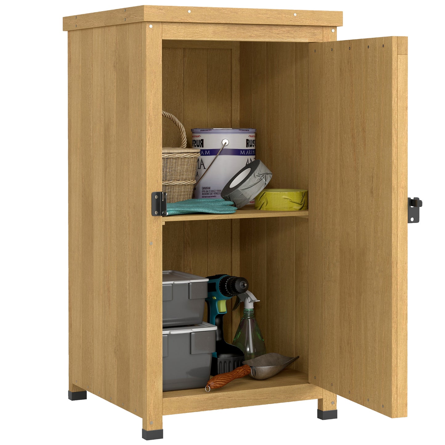 Wooden Garden Shed, Garden Tool Storage Shed with Shelf Brown