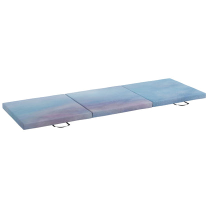 6FT Foldable Gymnastics Mat, Tri-Fold 2" Thick Crash Mat, Blue