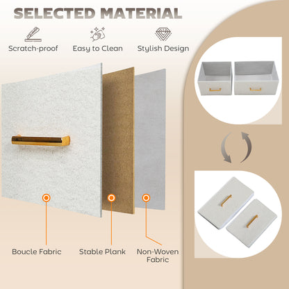 Chest of Drawers with 9 Drawers, Boucle Storage Organiser, Cream