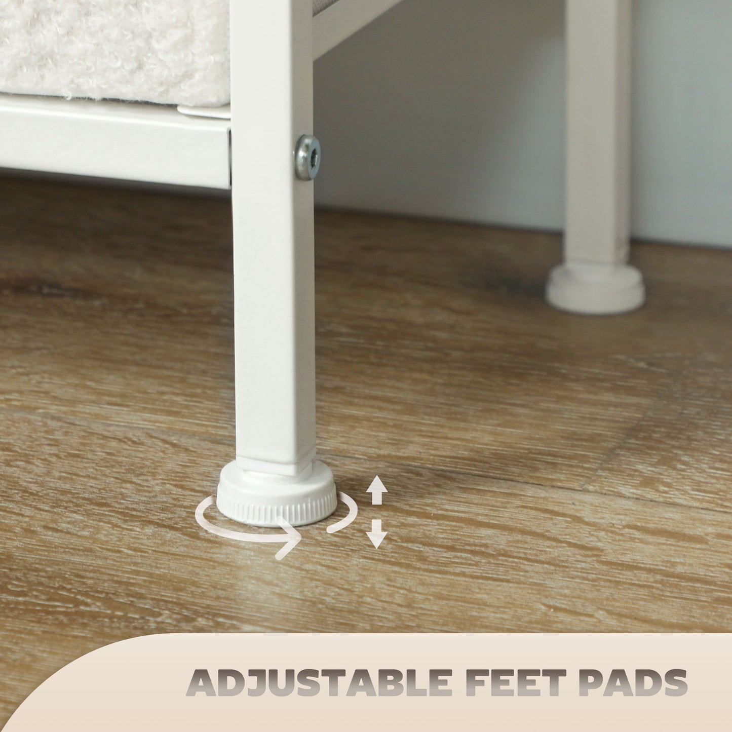 Chest of Drawers with 9 Drawers, Boucle Storage Organiser, Cream