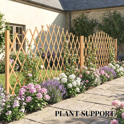 Wooden Expanding Fence Panels, 180 x 30 x 103cm, Brown