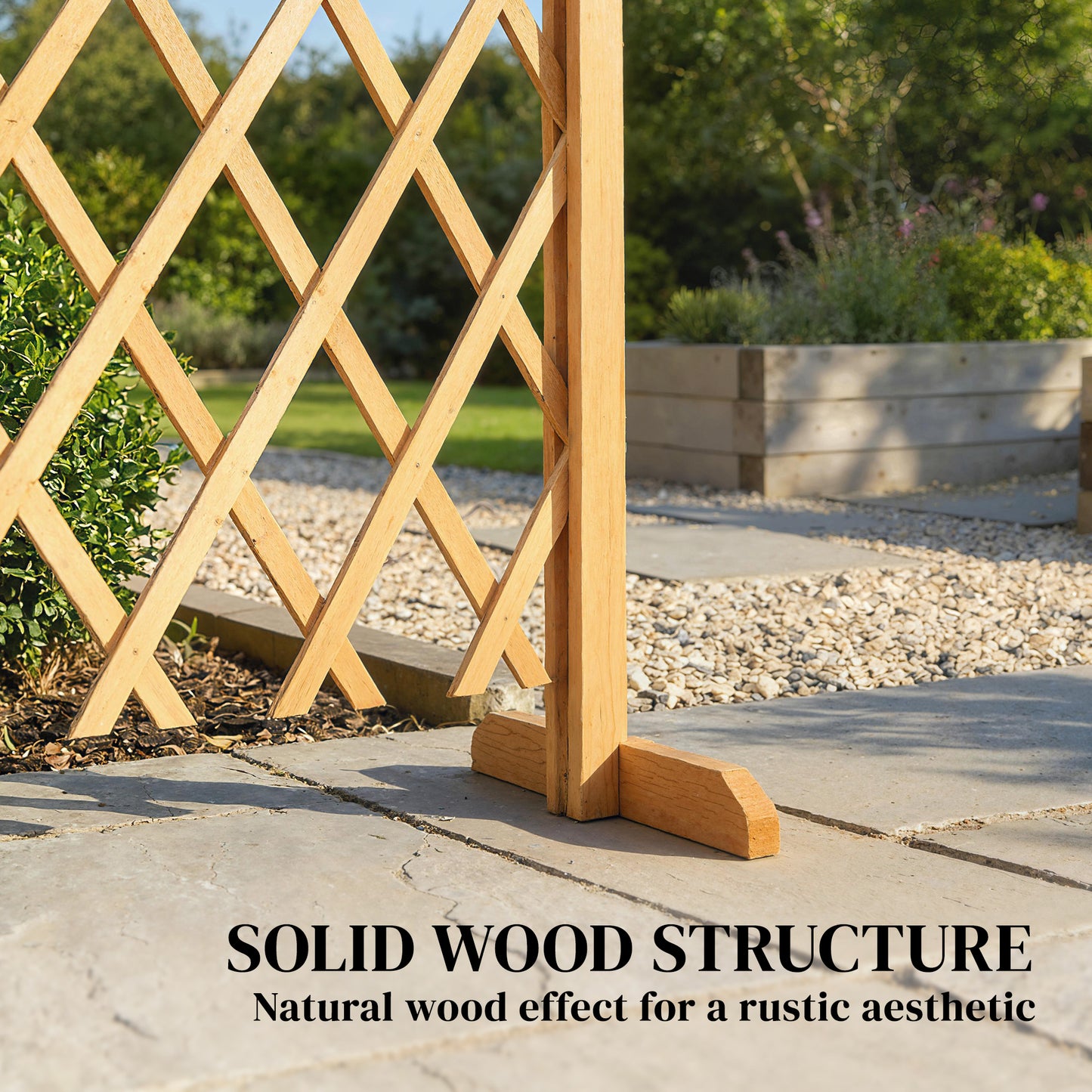 Wooden Expanding Fence Panels, 180 x 30 x 103cm, Brown