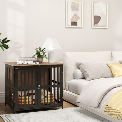 8 Panels Heavy Duty Dog Playpen with Door Indoor Outdoor, 80cm High