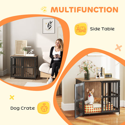 8 Panels Heavy Duty Dog Playpen with Door Indoor Outdoor, 80cm High