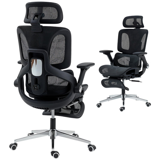 Ergonomic Office Chair, Mesh Desk Chair with Lumbar Support, Footrest