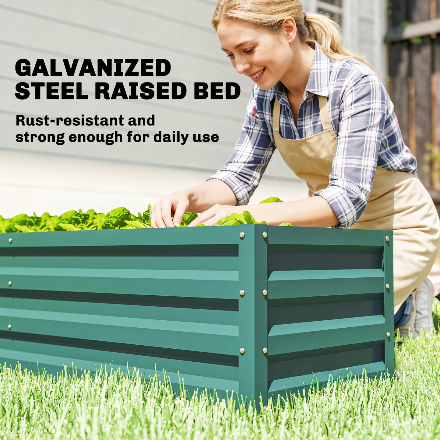 Mini Greenhouse Outdoor Greenhouse with Roll Up Door, Green