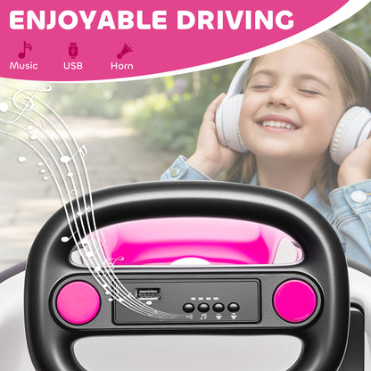 Kids Bumper Car with Game-Inspired Design and Oversized Wheels, 360-Degree Spin Electric Ride on Toy, Dual Motors, Music and Horn for Toddlers, Bumper Car for Kids Ages 37-96 Months, Pink