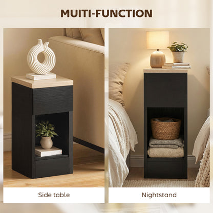 Bedside Tables Set of 2, Nightstands for Bedroom, Living Room, Black