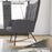 Wingback Rocking Chair for Nursing, Berber Fleece Nursery Glider Rocker, Modern Armchair for Living Room, Grey