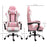 Racing Gaming Chair with Lumbar Support, Head Pillow, Swivel Wheels, High Back Recliner Gamer Desk Chair for Home Office, Pink