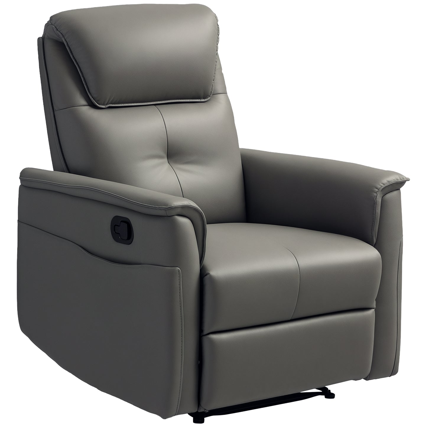 Recliner Armchair with Spring Cushion Adjustable Leg Rest Light Grey
