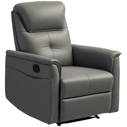 Recliner Armchair with Spring Cushion Adjustable Leg Rest Light Grey
