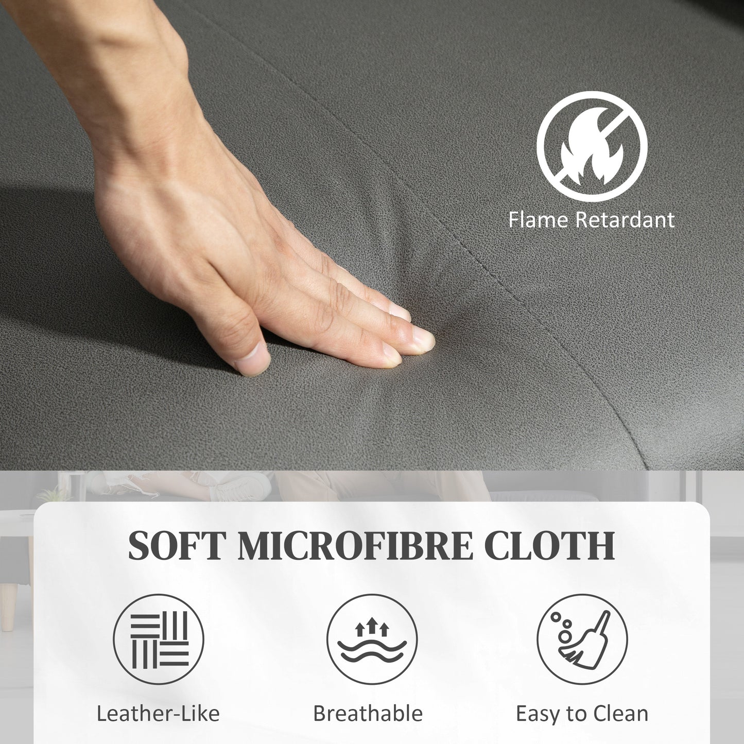 Recliner Armchair with Spring Cushion Adjustable Leg Rest Light Grey