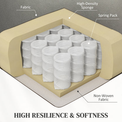 Recliner Armchair with Spring Cushion Adjustable Leg Rest Light Grey