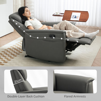 Recliner Armchair with Spring Cushion Adjustable Leg Rest Light Grey