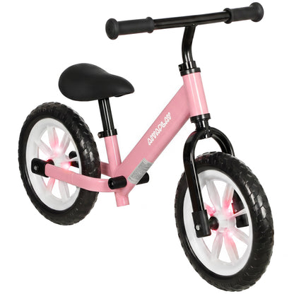 11.2" Balance Bike with Lighting Wheels for 2-5 Years, Pink