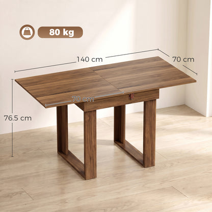 Folding Dining Table Under-Table Storage 140cm Grey