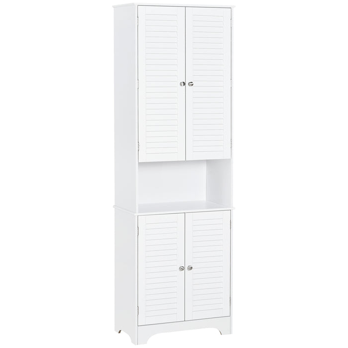 MDF Freestanding 6-Tier Bathroom Storage Cabinet White