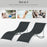 2 Pieces Folding Sun Lounger, S-shaped Lounge Chairs Reclining Sleeping Bed with Aluminium Frame