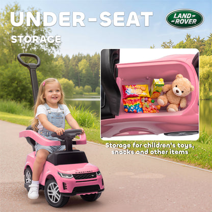 Land Rover Licensed Baby Push Car, 2-in-1 Ride on Car, Pink